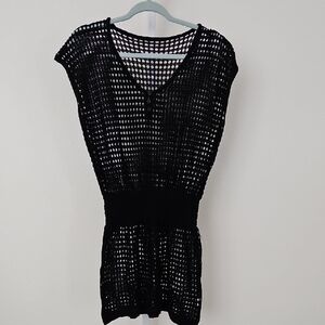 Black Knit Swim Coverup